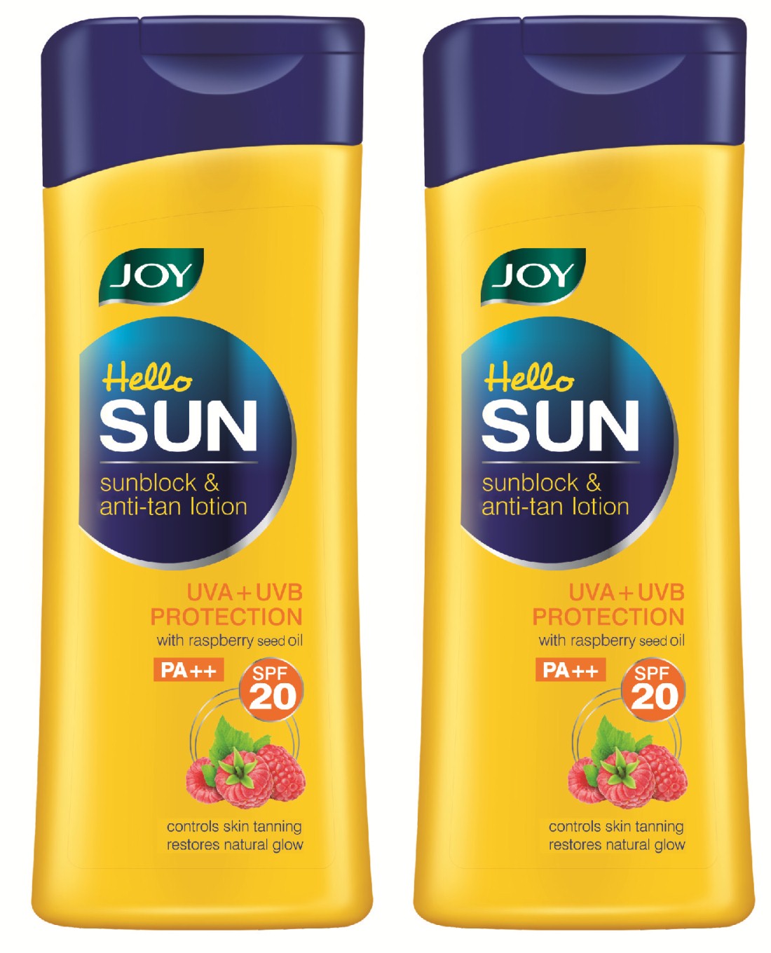 Buy Joy Hello Sun Sunblock AntiTan Lotion SPF 20 (Pack of 2 X 300 ml