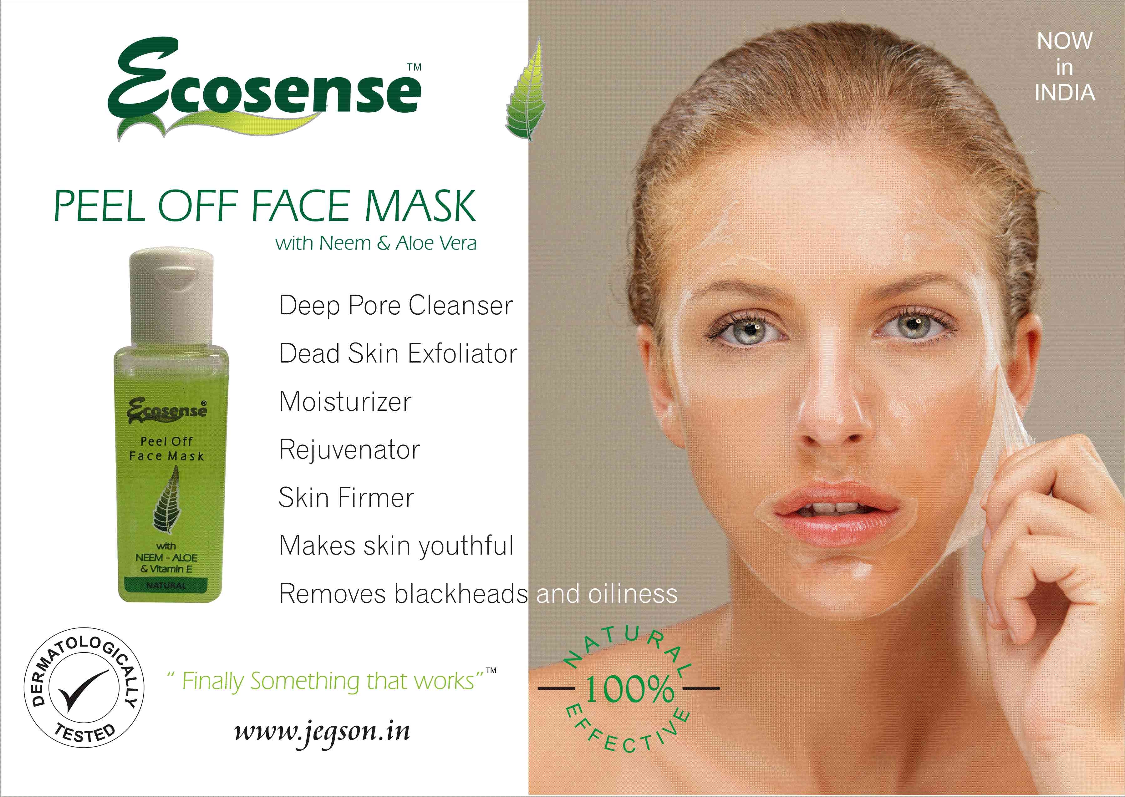 Buy ECOSENSE PEEL OFF FACE MASK with Neem, Aloe Vera and Vitamin E