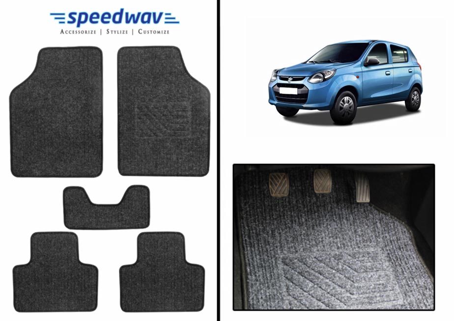 Speedwav Carpet Black Car Floor / Foot Mats Maruti Alto 800 In India