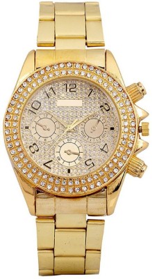 HANS ENTERPRISE AD DIAMOND GOLD PLATED RICH MAN Analog Watch For Boys, Men