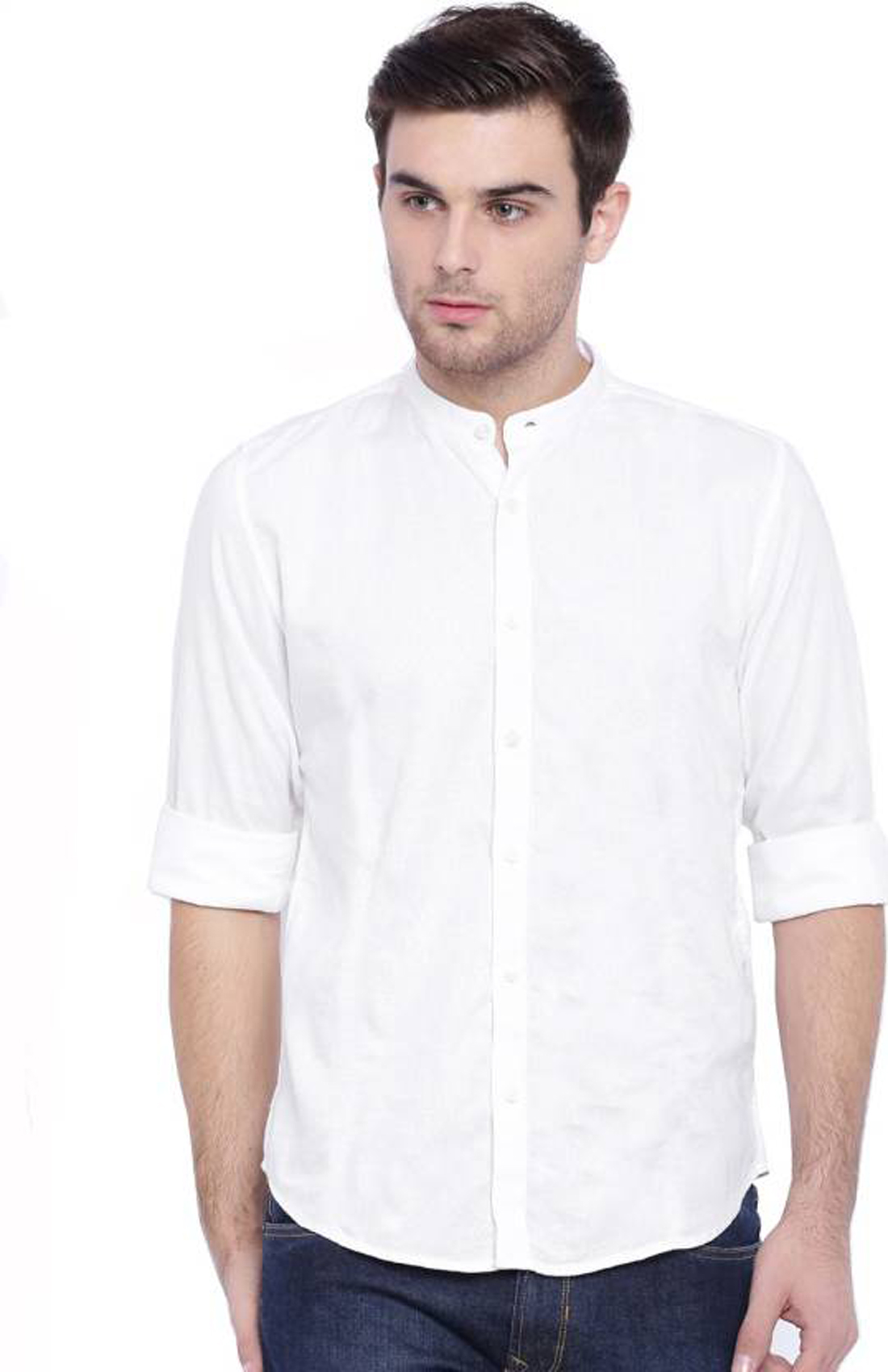 Buy Men's Solid Casual White Shirt Online @ ₹549 from ShopClues