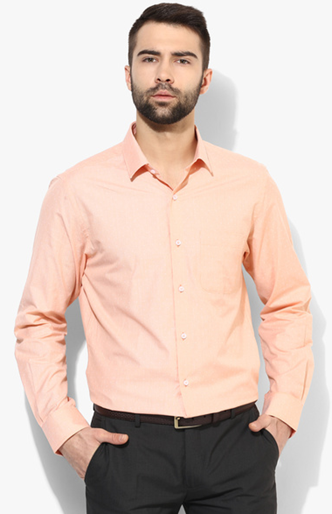 Buy Men's Solid Formal Orange Shirt Online @ ₹449 from ShopClues