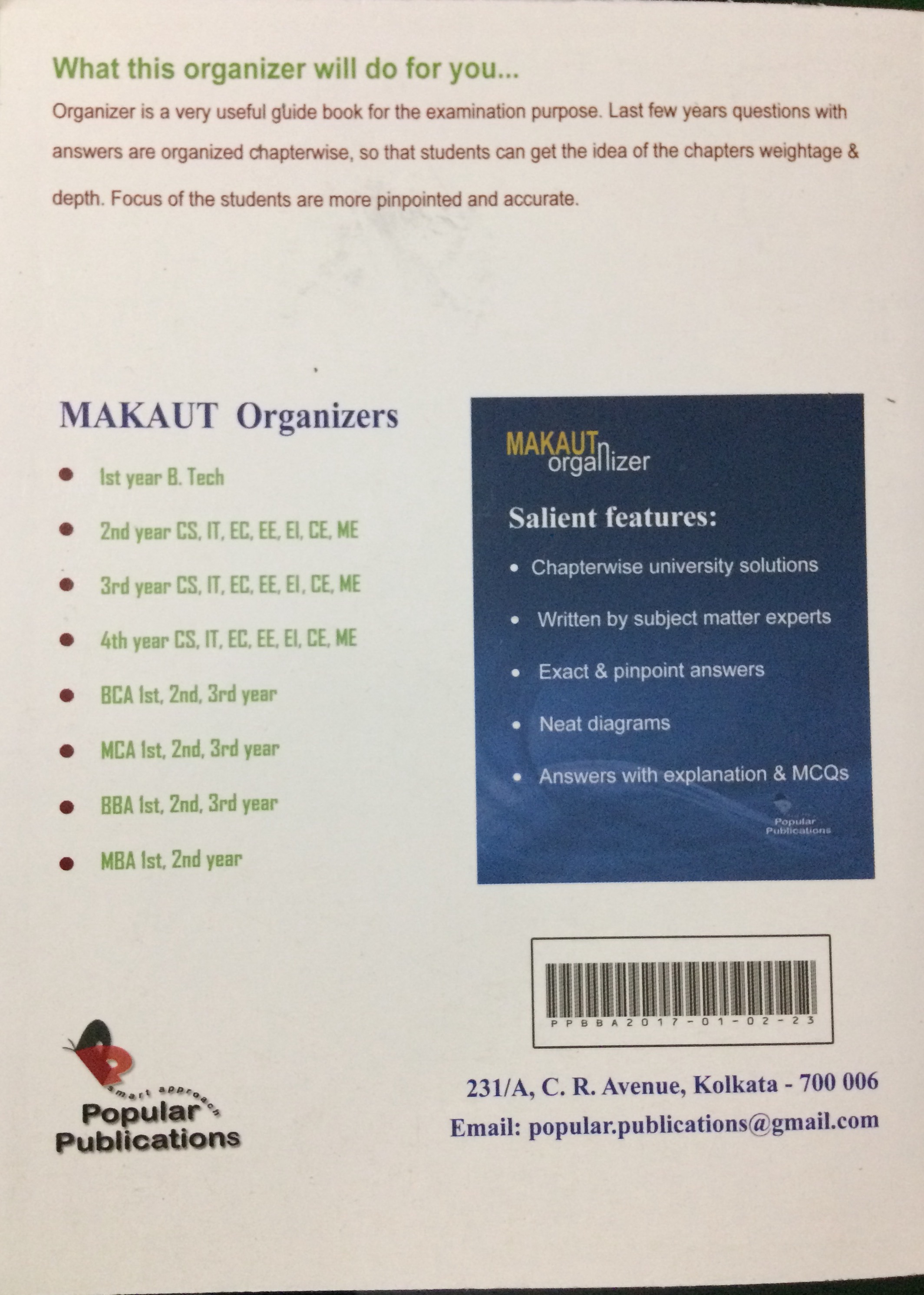 MAKAUT Organizer Examination Guide ( Solved 10 Years MAKAUT Questions Sns-Brigh10