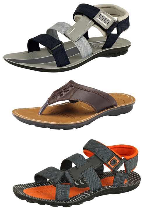 Buy Tempo Men's Multicolor Velcro Sandals(Combo) Online @ ₹1497 from ...