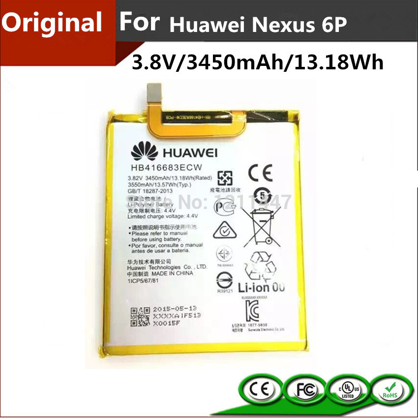 Batteria HUAWEI HB416683ECW 3450mAh Per Google Nexus 6P E HUAWEI Plus