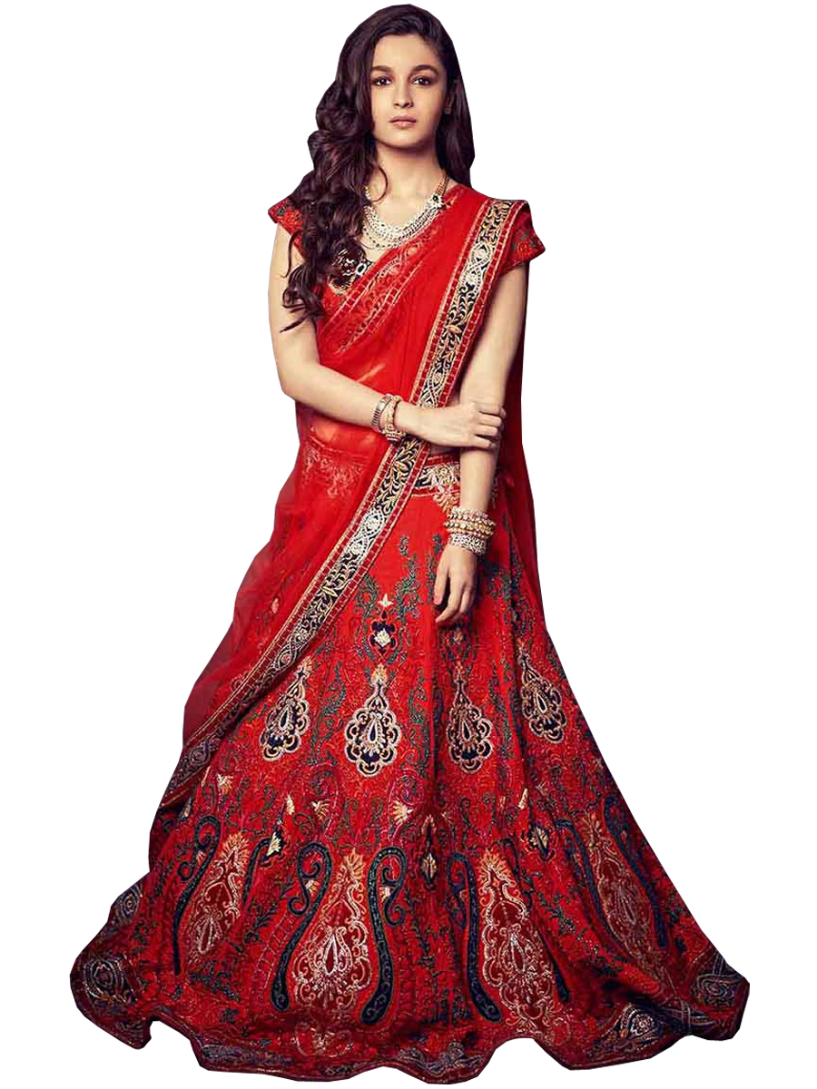 Buy Alia Bhatt Banglori Silk Navy Red Lehenga Choli Online ₹3599 From 9689