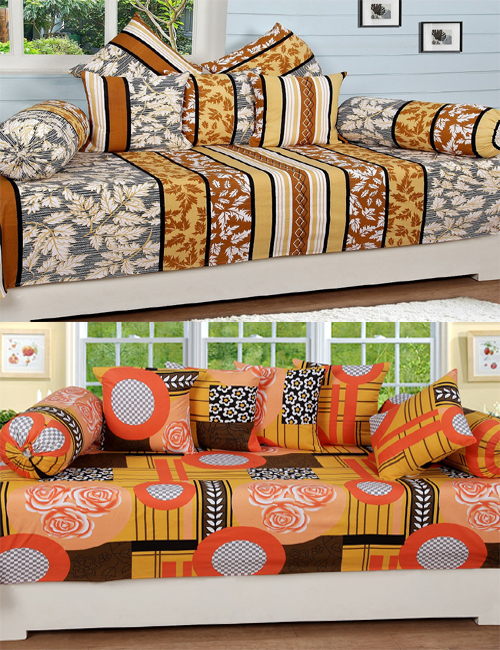 Buy Divye Mart New 100 Cotton Combo of 2 Diwan Set (2 Single Bedsheet