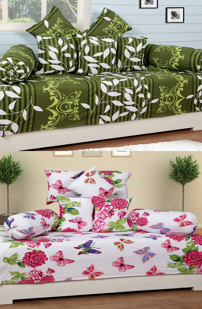 Buy My GenieNew 100 Cotton Combo of 2 Diwan Set (2 Single Bedsheet