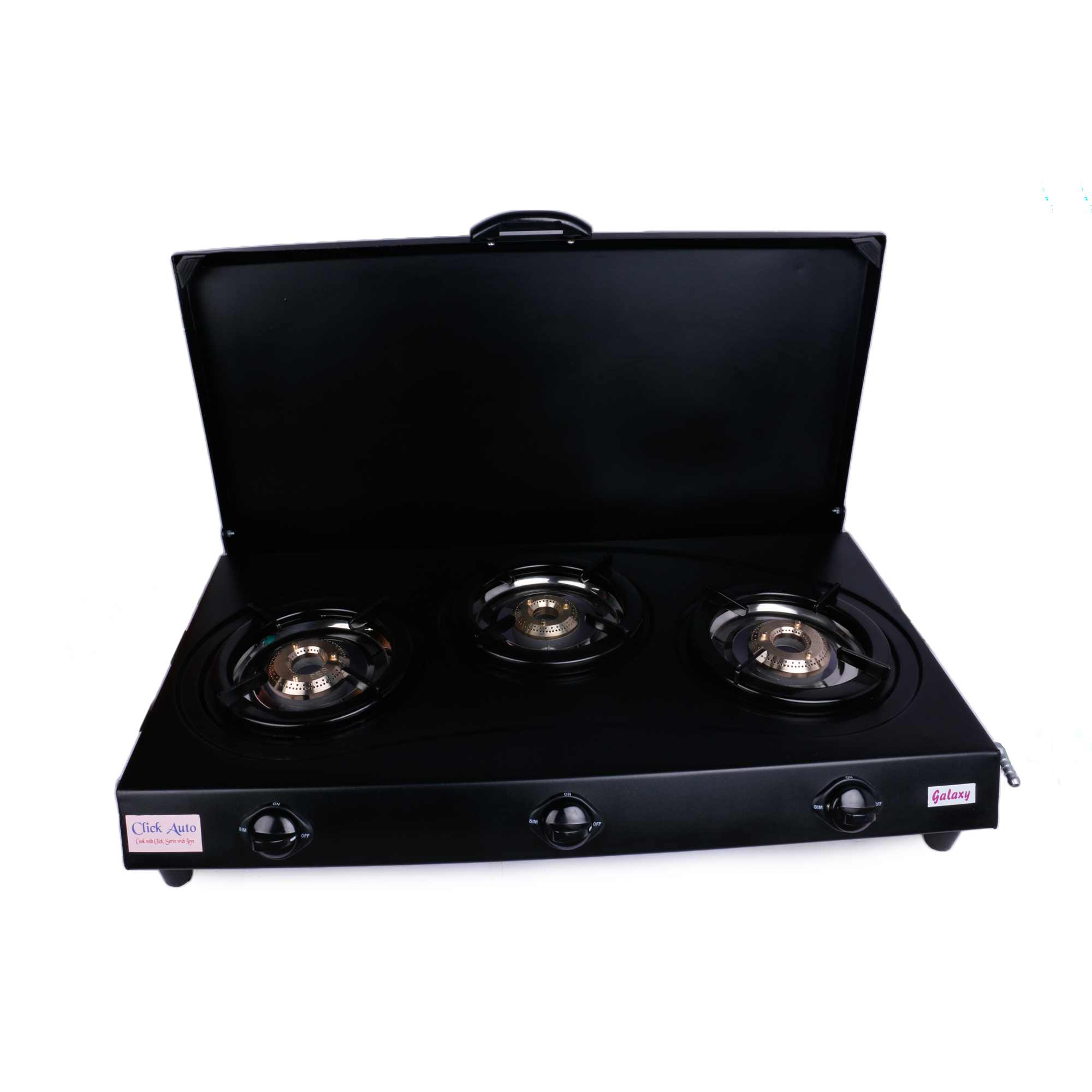 Buy Click Auto Manual 3 Burner Coated Gas Stove Online ₹3700 from