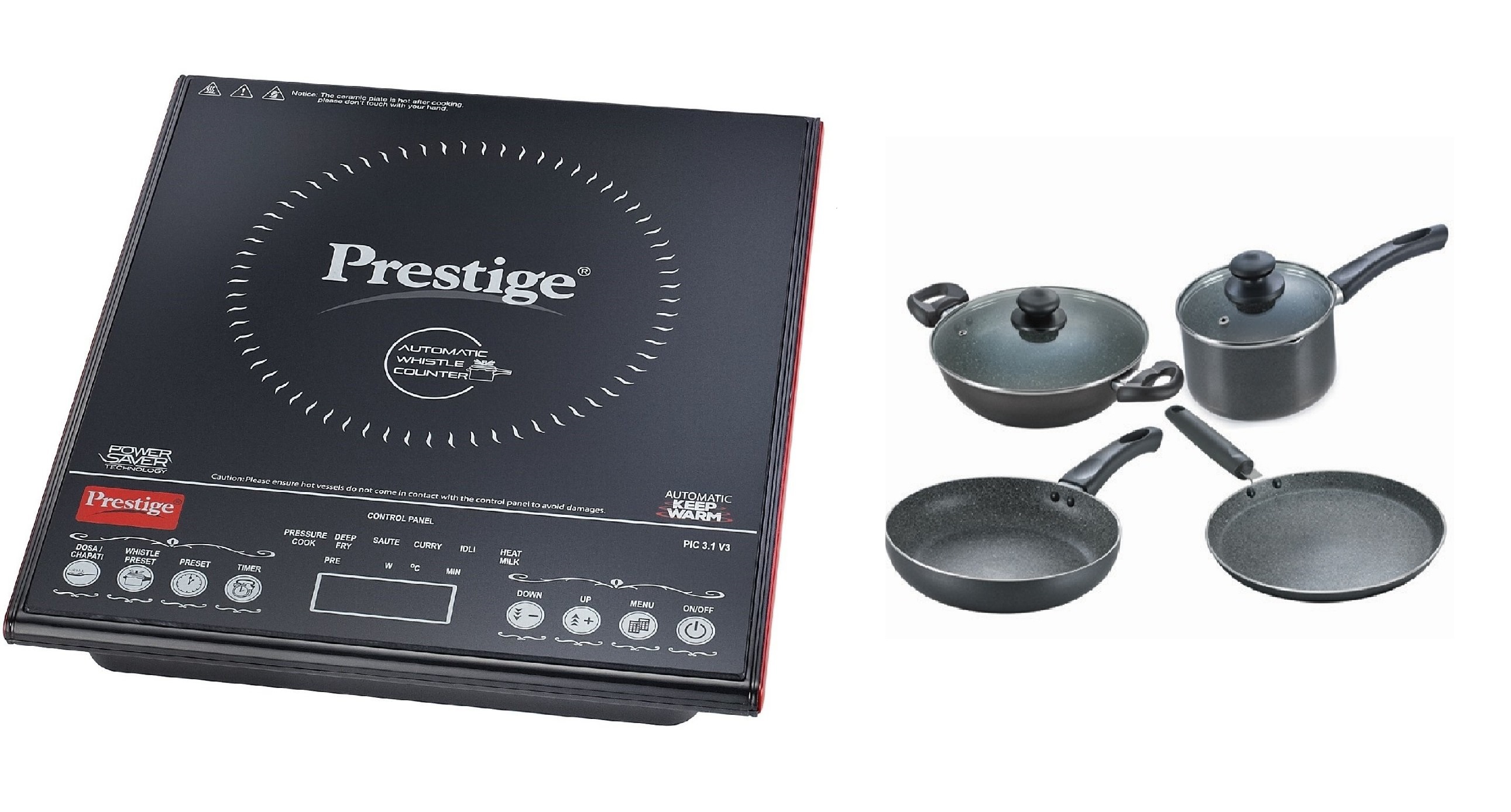 Buy Prestige PIC 3.1 V3 2000Watt Induction Cooktop (Black) With Free
