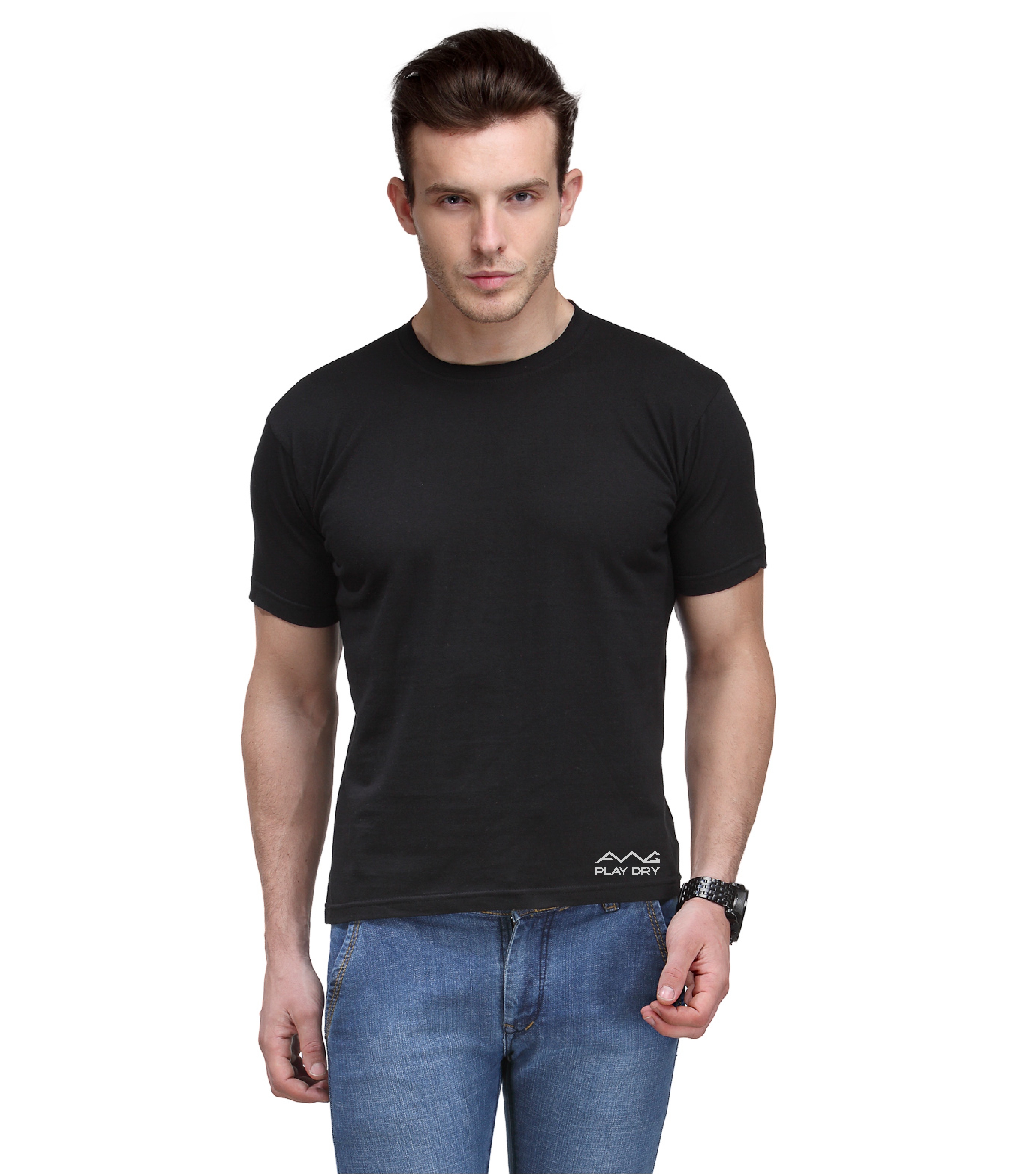Buy Scott International Men'S Black Dryfit Polyester T-Shirt Online ...