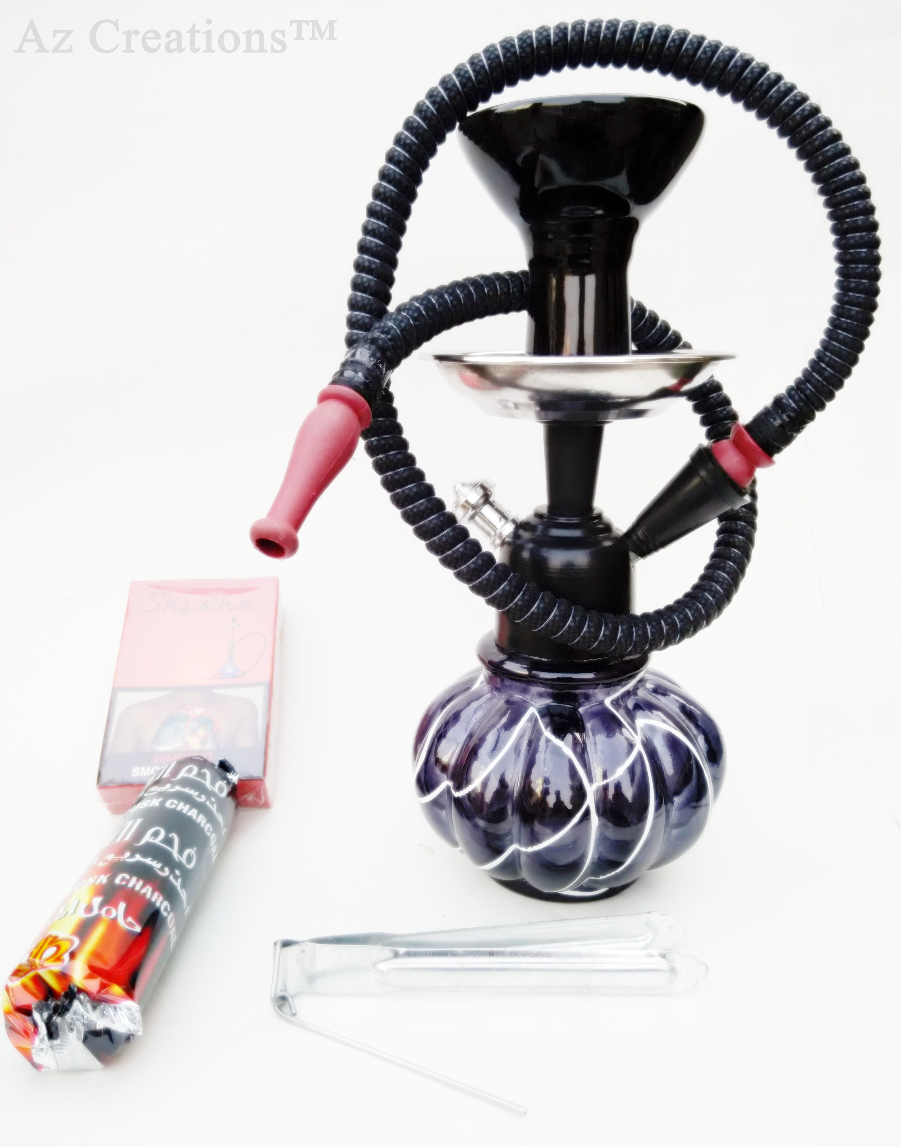 Buy Rajasthani 12 Hookah With Flavour Tong Charcoal Pack By Emarket