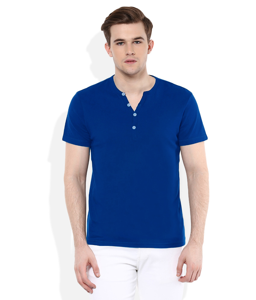 Buy Gallop Men's Blue Henley T-Shirt Online @ ₹399 from ShopClues