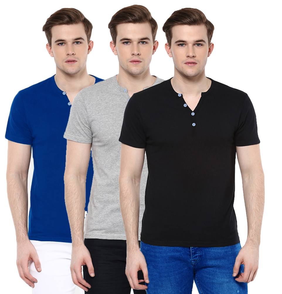 Buy Gallop Men's Multicolor Henley T-Shirt Online @ ₹799 from ShopClues