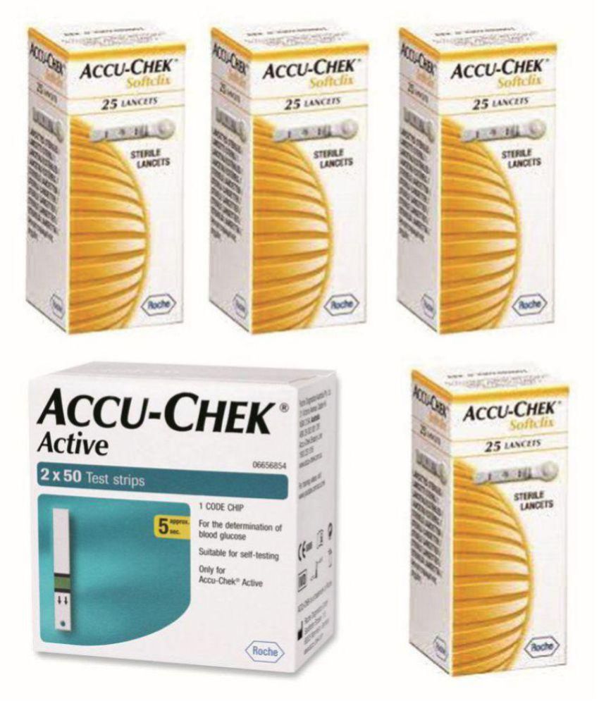 Buy AccuChek ACTIVE 100 STRIPS 100 LANCETS Online ₹1980 from ShopClues