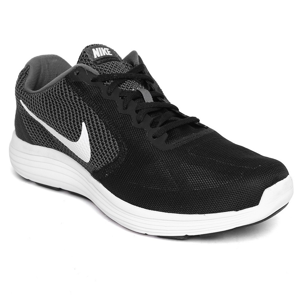 Buy Nike Men Black Grey Revolution 3 Running Shoes Online @ ₹3695 from ...