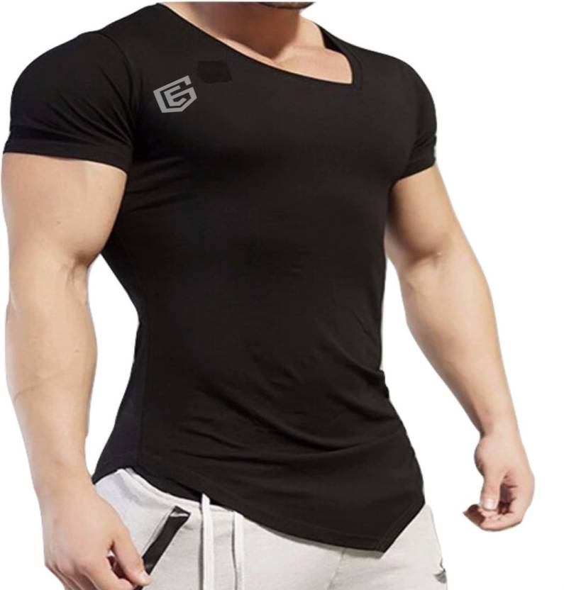 Buy The EG Store Men's Black V-Neck T-shirt Online - Get 56% Off