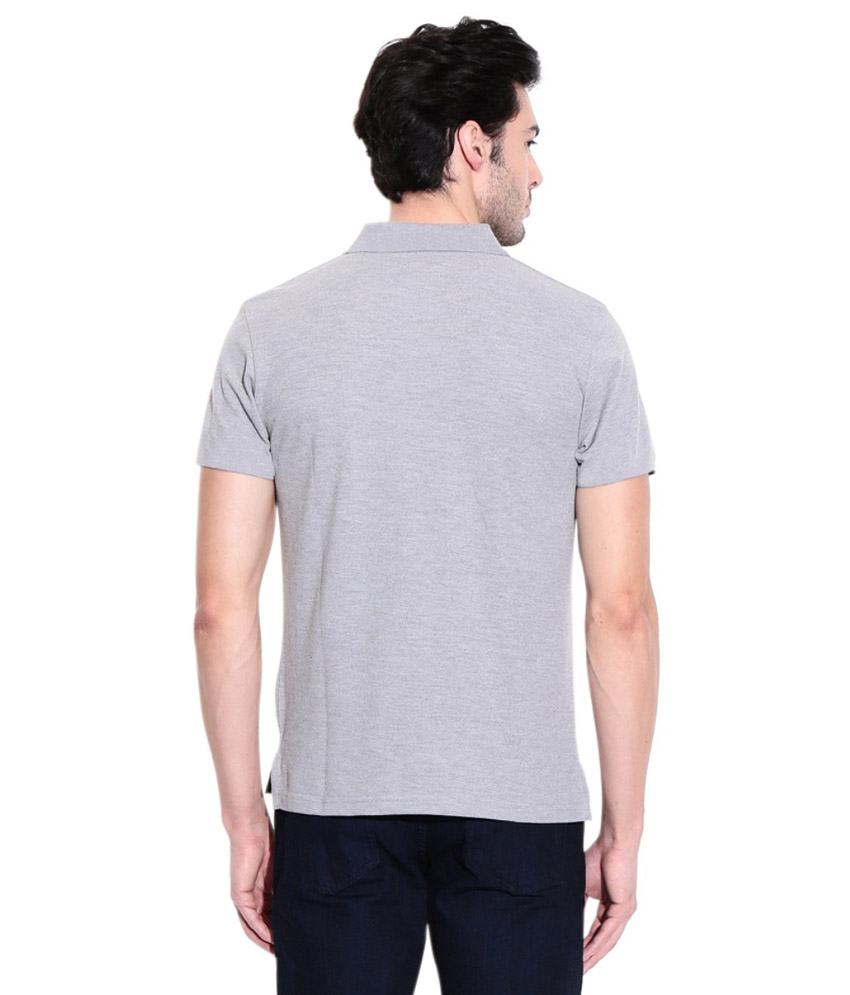 Buy I-STYLE Solid grey cotton polo Tshirt for men Online @ ₹289 from ...