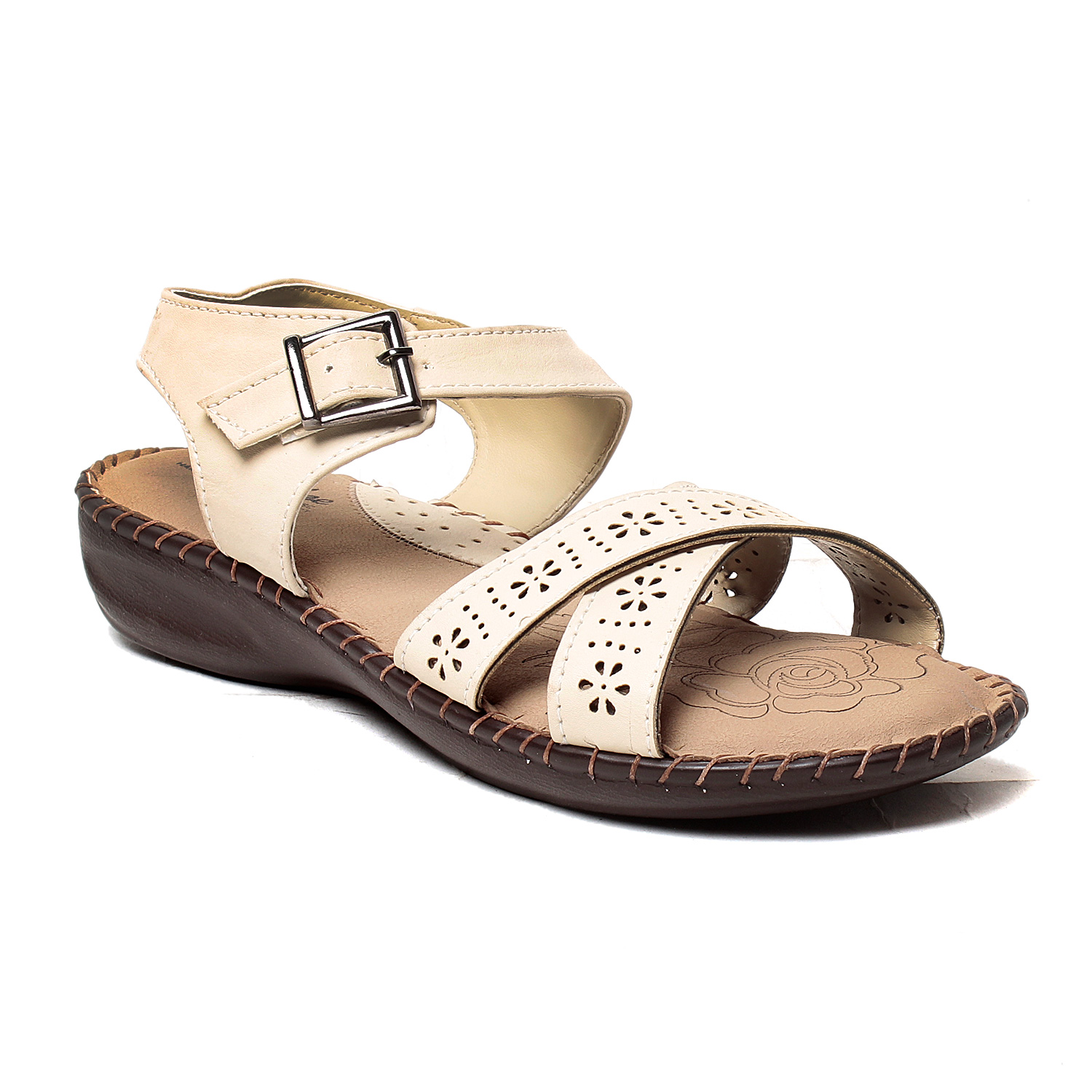 Buy MSC Women's Cream Sandals Online @ ₹799 from ShopClues