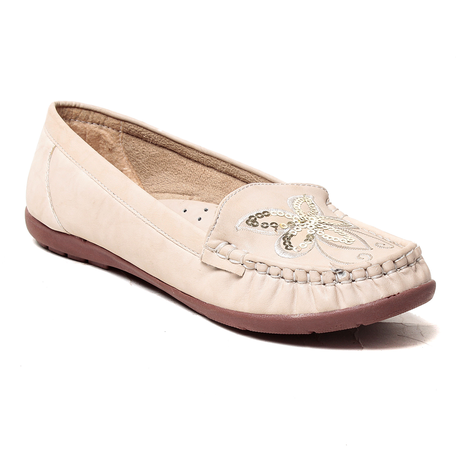 Buy MSC Women's Cream Loafers Online @ ₹1198 from ShopClues