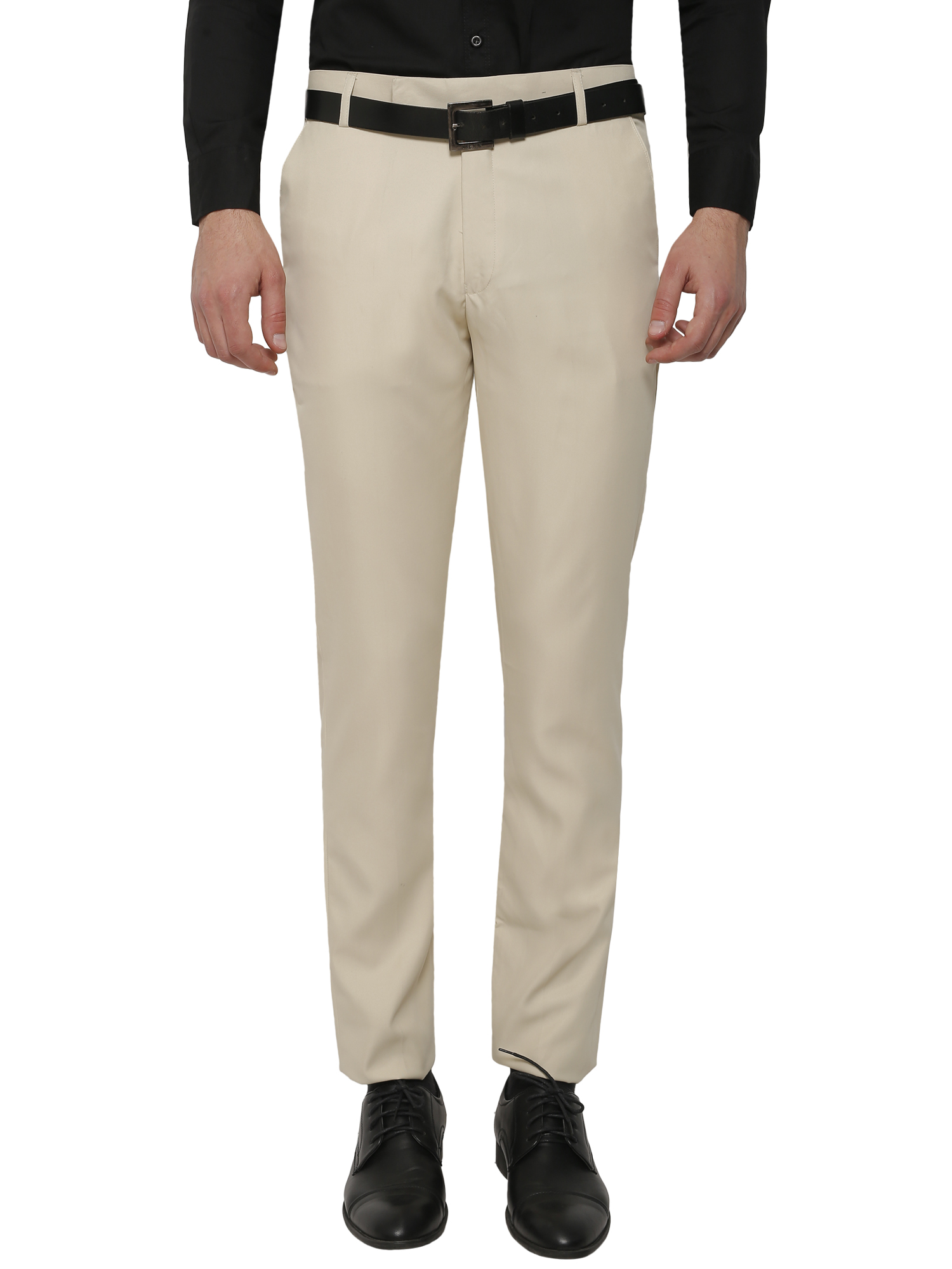 Buy Inspire Men's Beige Slim Fit Formal Trousers Online @ ₹449 from ...