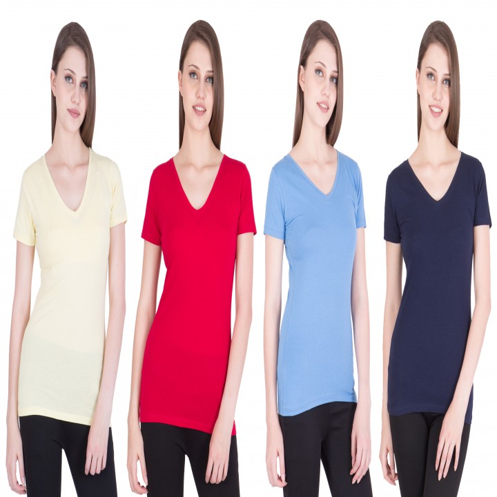 Buy WearGo Women's Wear Combo of 4 T-Shirts Online @ ₹799 from ShopClues