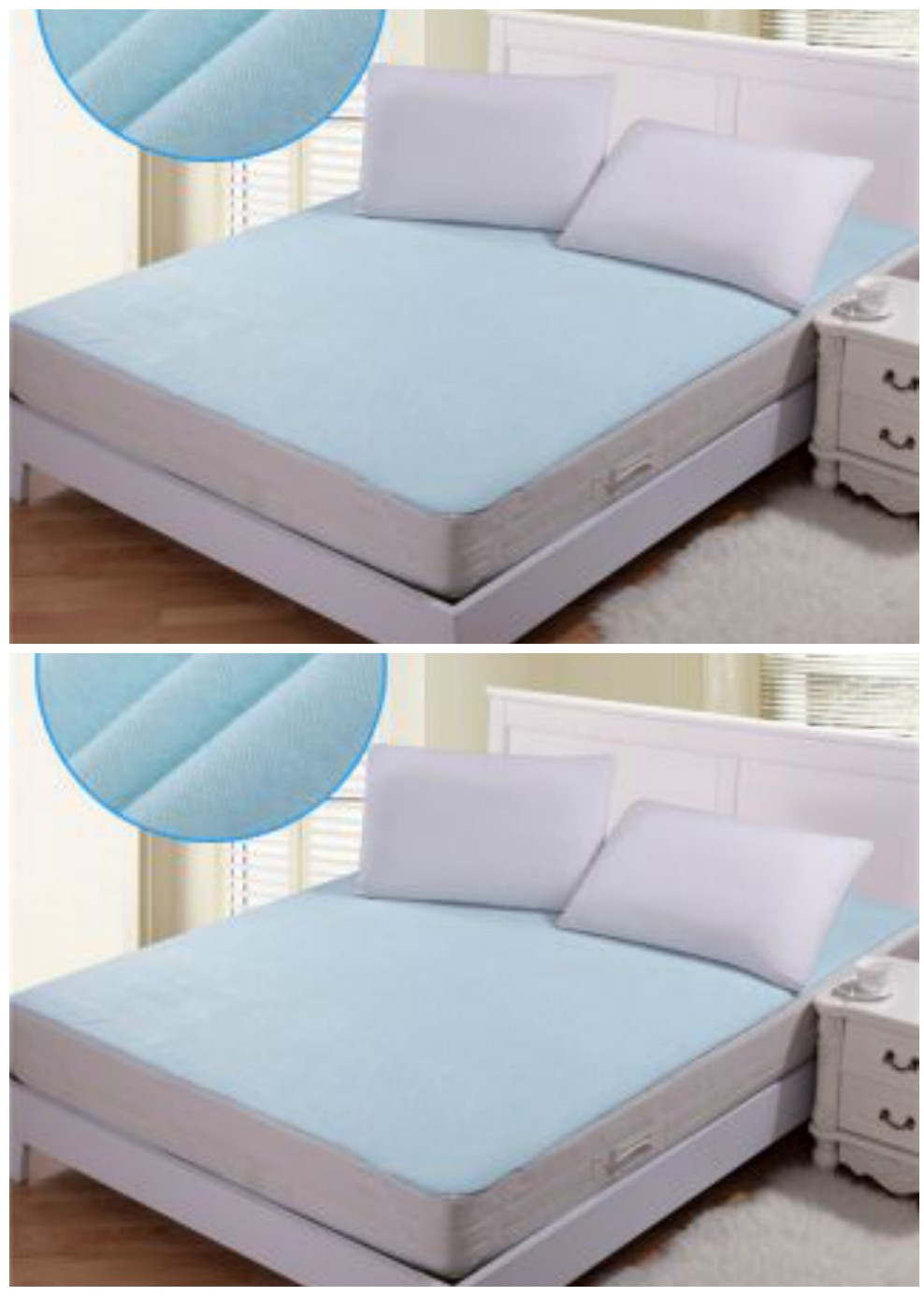 Buy Home Castle 2 PC Non Woven Fabric Waterproof Double Bed Mattress ...