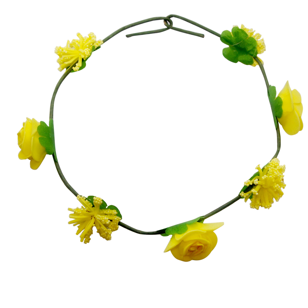 Buy The99Jewel by JewelMaze Yellow Tiara Flower Crown -AAB1263 Online ...