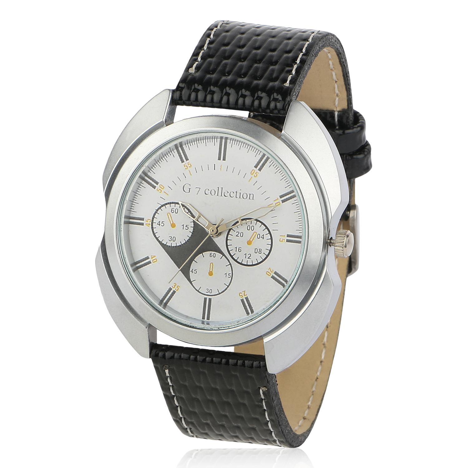 Buy G 7 Collection Round Black Man Watch Online @ ₹275 from ShopClues