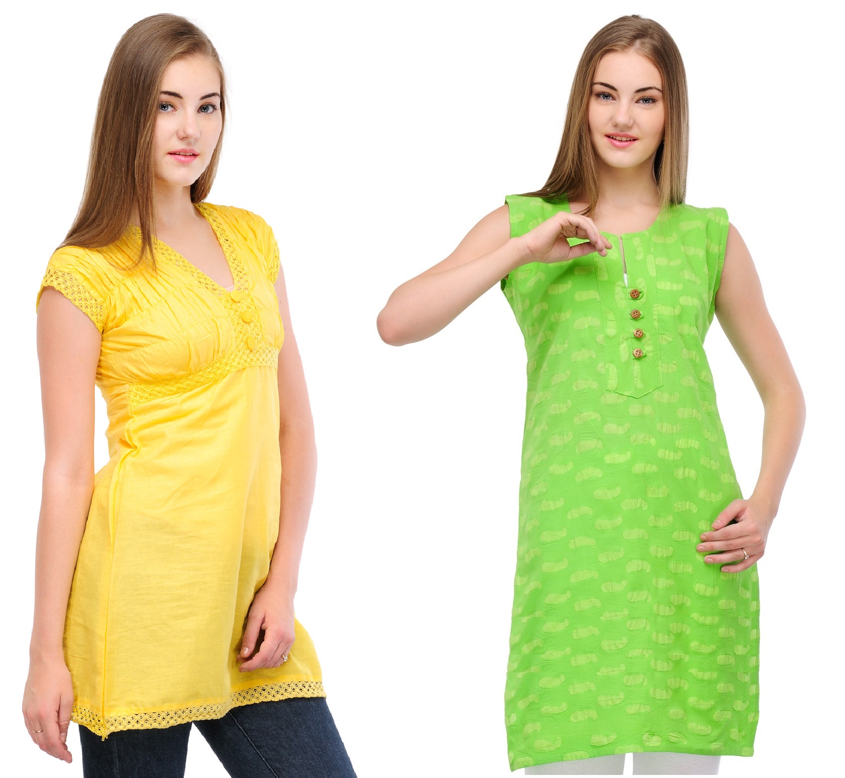 Trendy n Designer Premium Cotton Kurti Combo Set of 2 In India