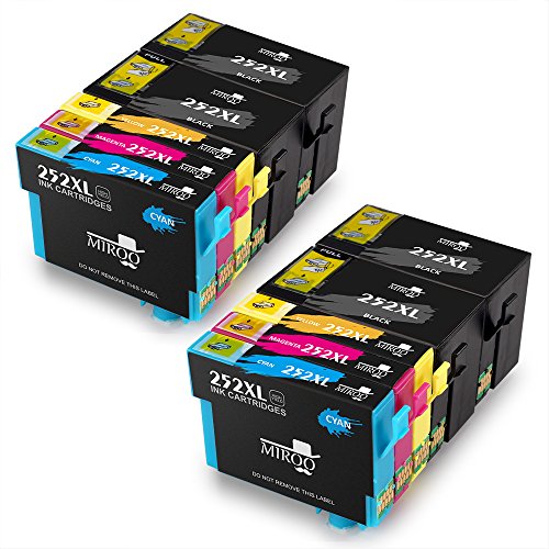 Buy Miroo Replace For Epson 252 252xl Ink Cartridge High Yield 10 Packs 4 Black 2 Yellow 2 9007