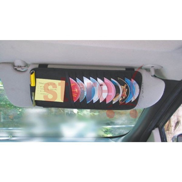 Car Cd Visor Holder Dvd Storage Organiser Bag (Black)