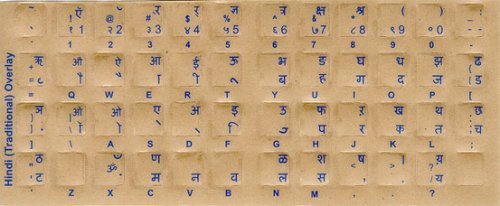 Buy Hindi Transparent Keyboard Stickers with Blue Characters Reverse ...