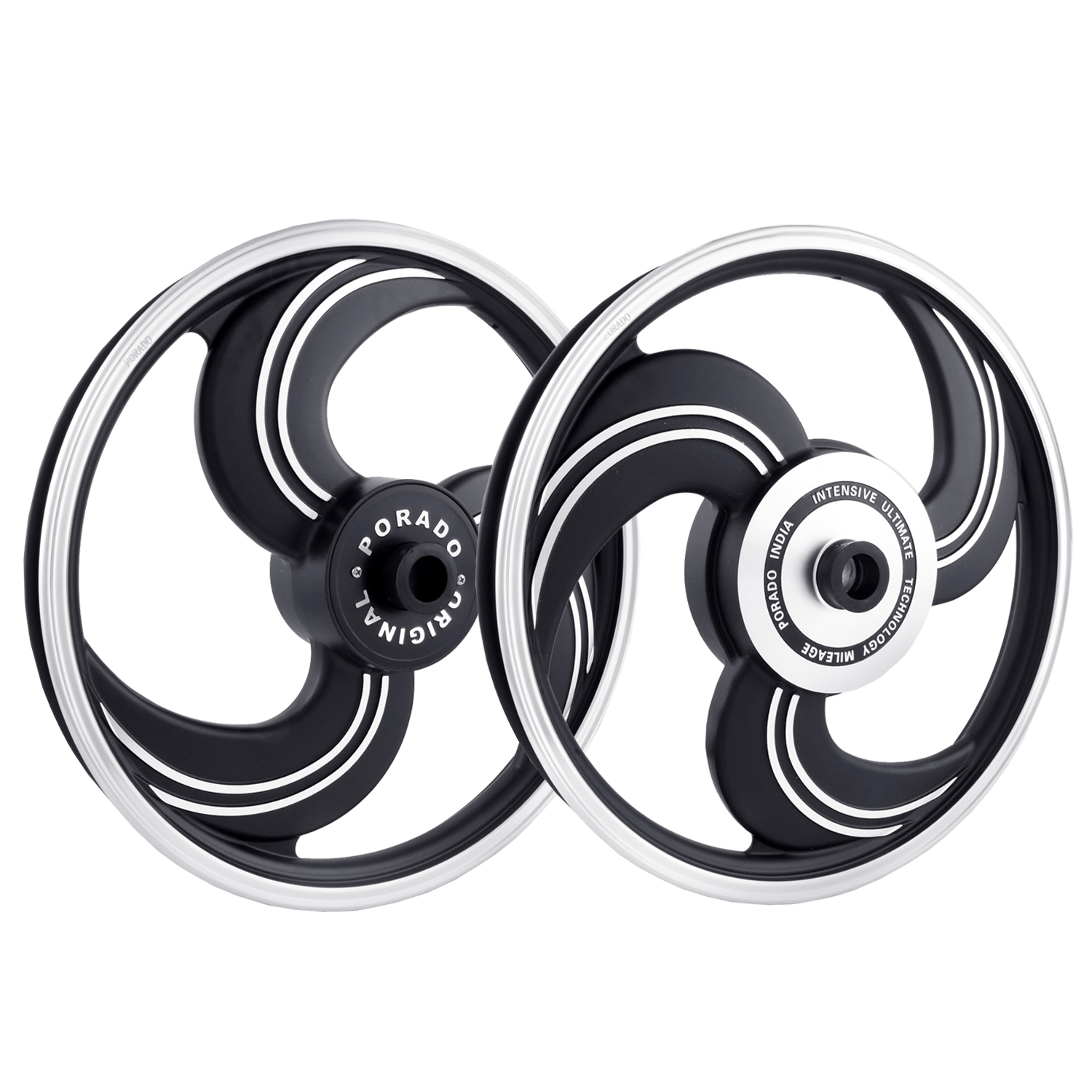 Buy Autofy Porado 3 Close Matte Black Chrome Alloy Wheel for Royal ...