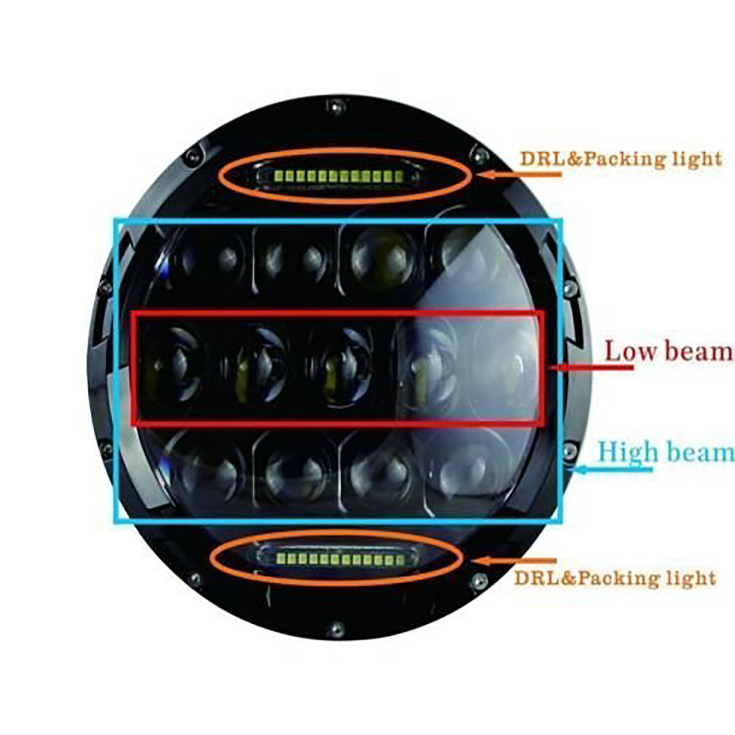 Buy Autofy 13 LED with 2 DRL Headlight for Royal Enfield Bullet