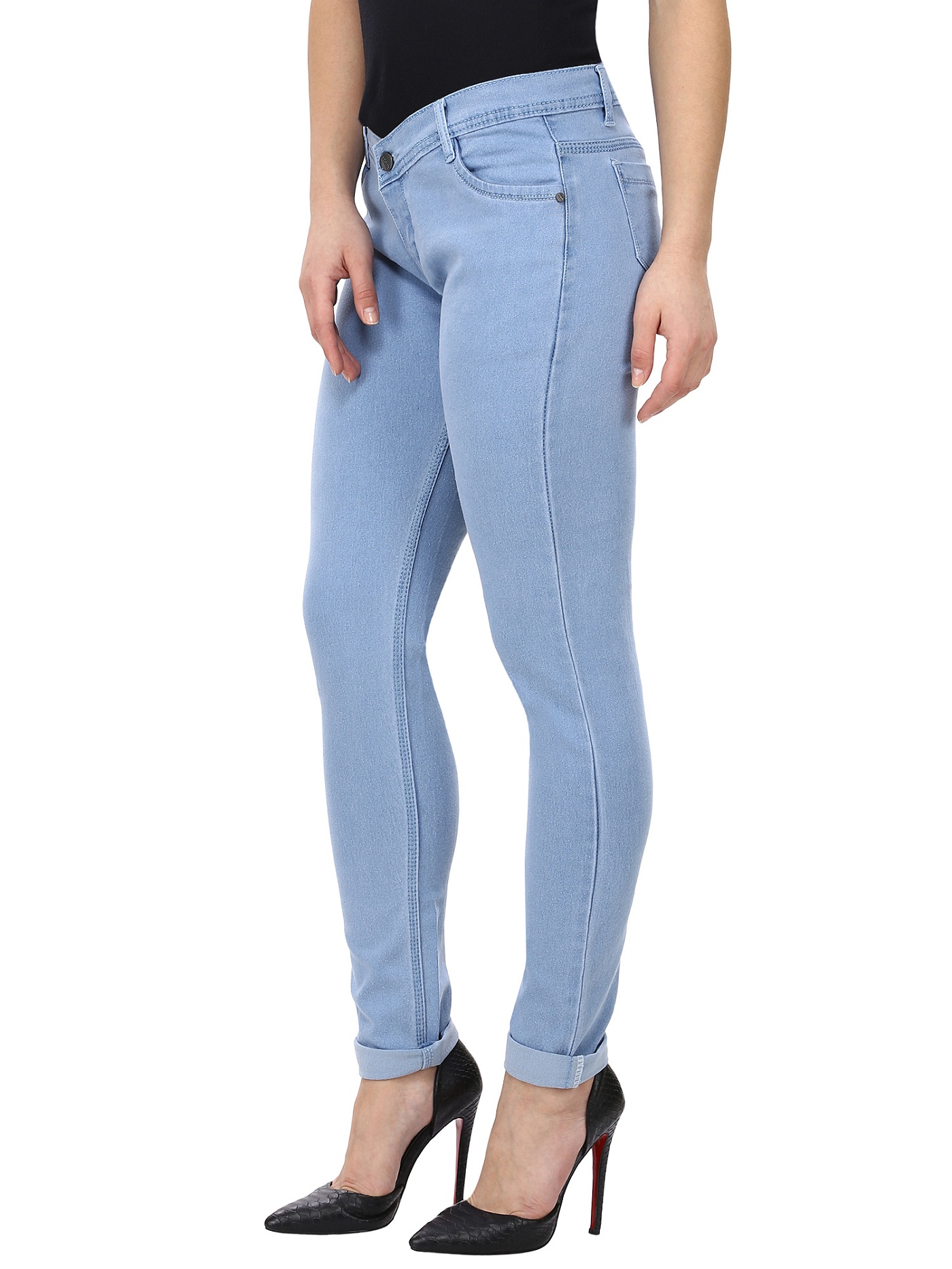 Buy NJs Slim Women Ice Blue Jeans Online @ ₹449 from ShopClues