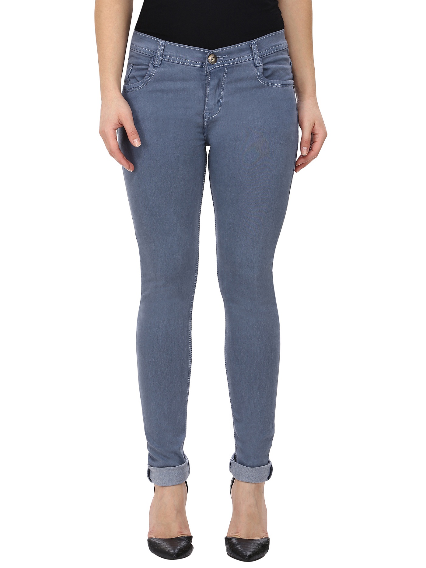 Buy NJs Slim Women Grey Jeans Online @ ₹449 from ShopClues