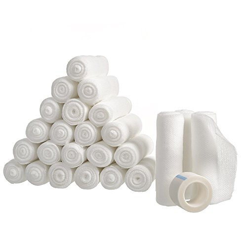 Buy 24Pack Gauze Stretch Bandage Rolls with Medical Tape Included
