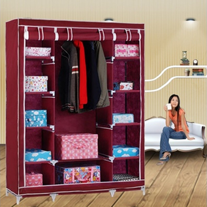 Buy Unique Cartz 3 Door 88130 Brown FANCY PORTABLE FOLDABLE CLOSET ...