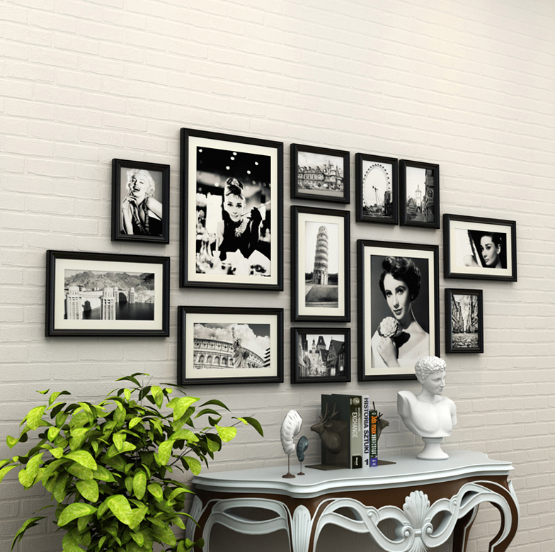 Buy Wooden Photo Frames Photo Wall European Black & White Famous ...