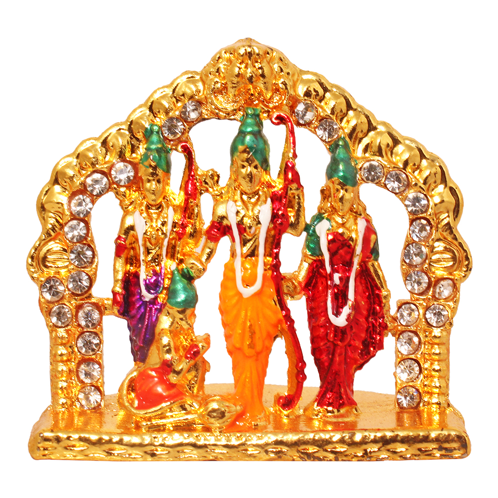 Buy Brass 24k Gold Plated With Stones Hindu God Shri Ram Darbar Statue ...