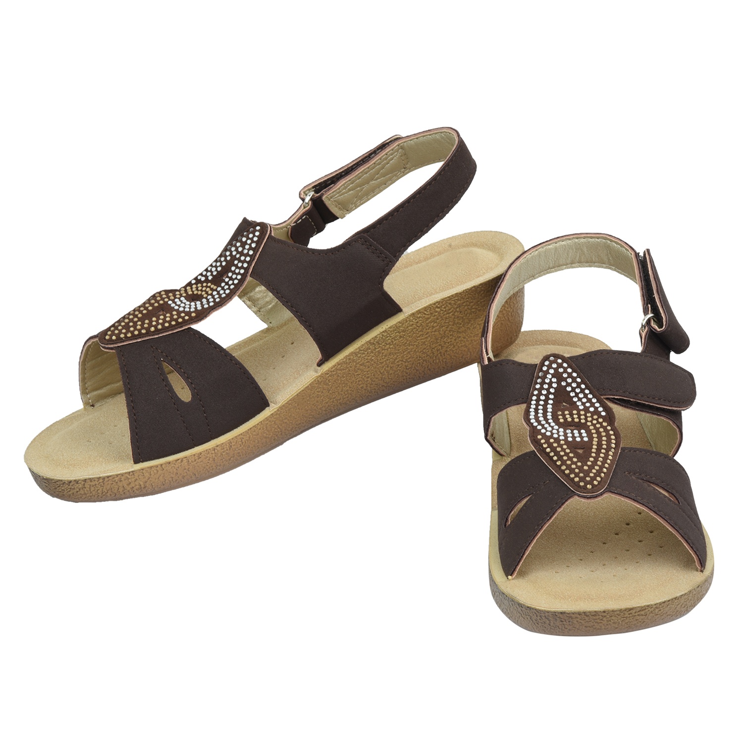 Buy JPS TRADERS Brown Velcro Doctor Sole Sandals For Women/Girls Online