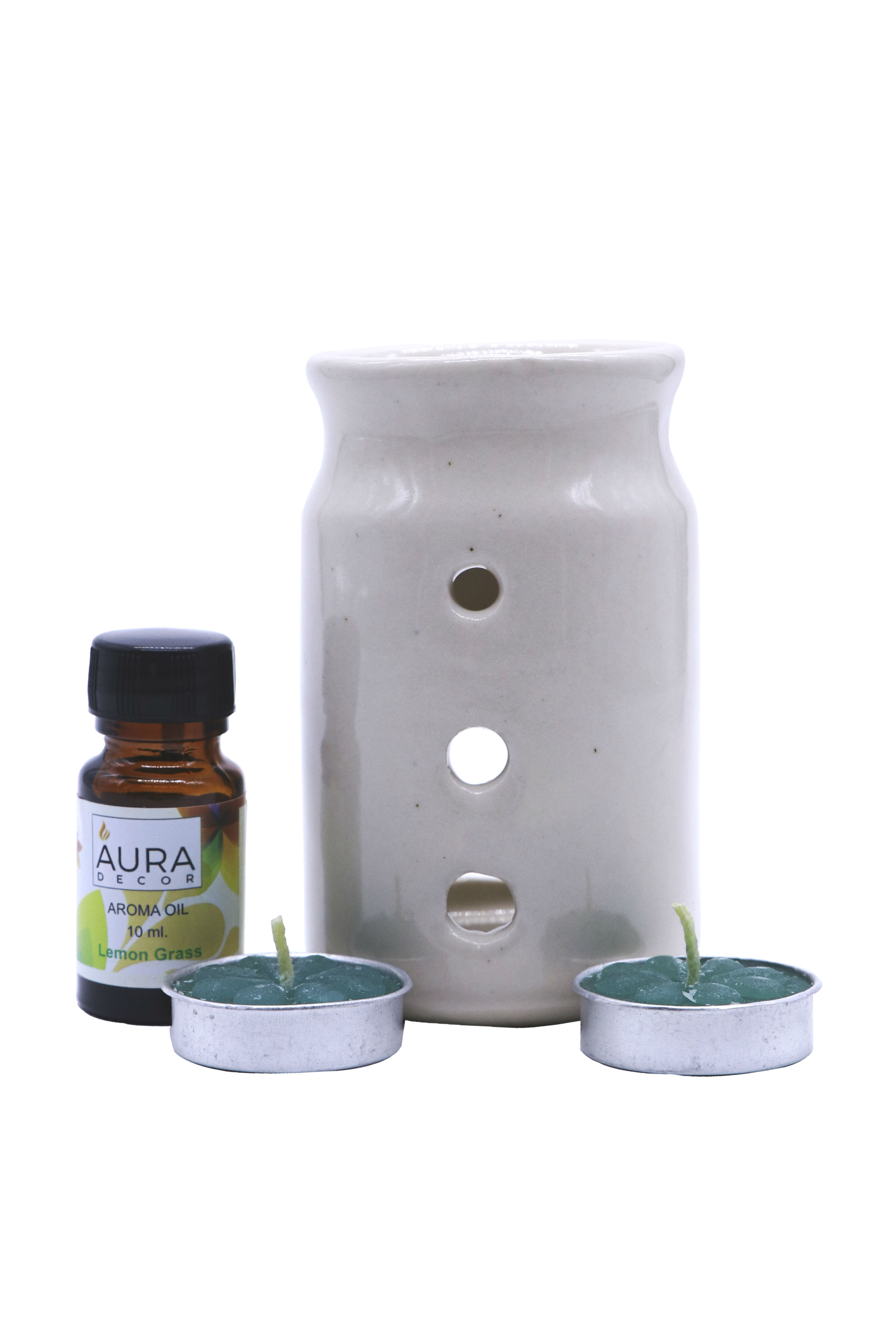 Buy Auradecor Ceramic Aroma Oil Burner With 2 Tealights 1 10ml Aroma