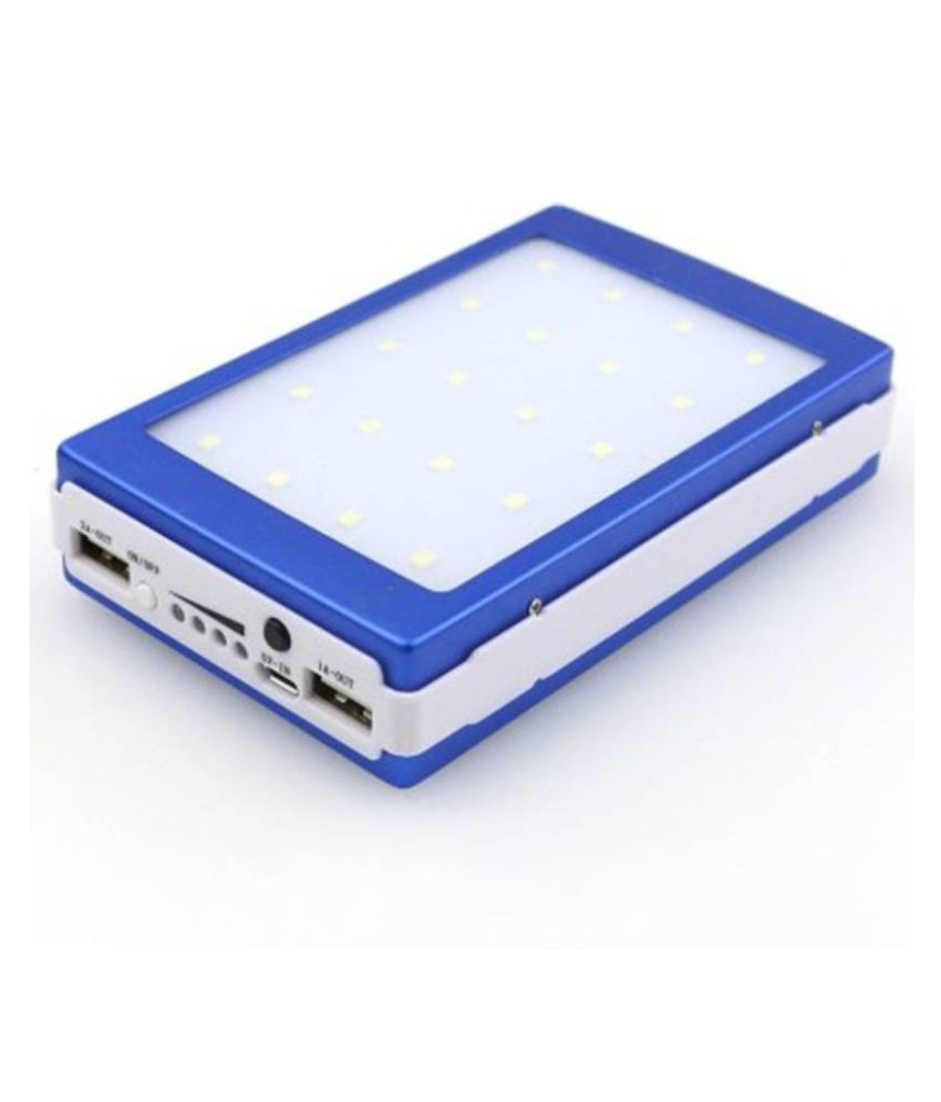 MAXIM Solar Fast Charging With 2 UBS Port 15000 mah power bank Blue With 6 Months Manufacturing Warranty