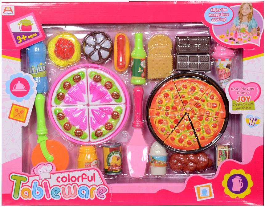 Buy Montez Play Food Set Cooking Mini Plastic Pizza Set Foods Toy