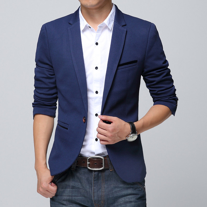 Buy Men's Blue Slim Fit Casual Wear Blazer Online @ ₹3398 from ShopClues