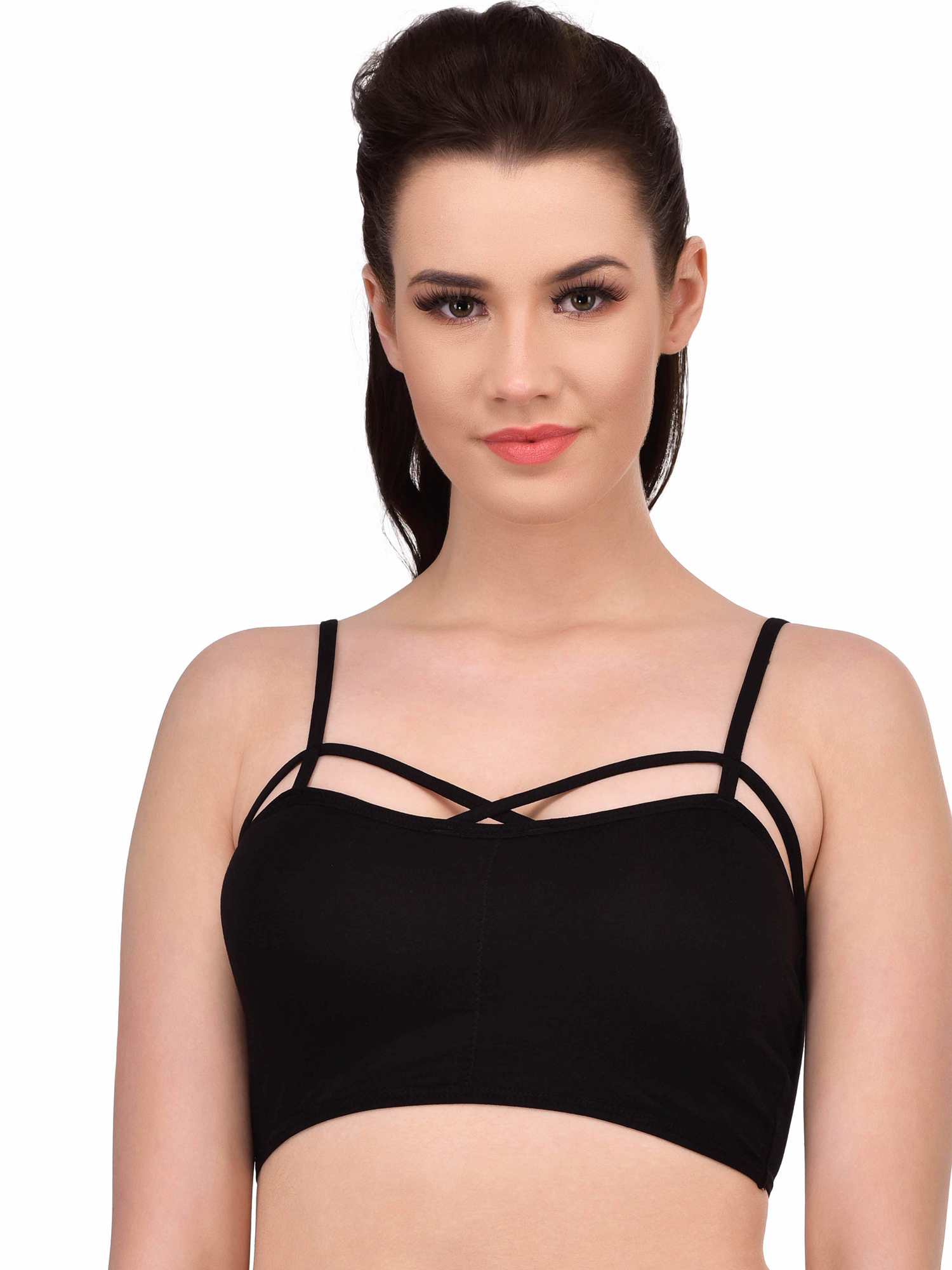 Buy N Gal Womens Front Criss Cross Strap Bra Cum Crop Top Online ₹499 From Shopclues 