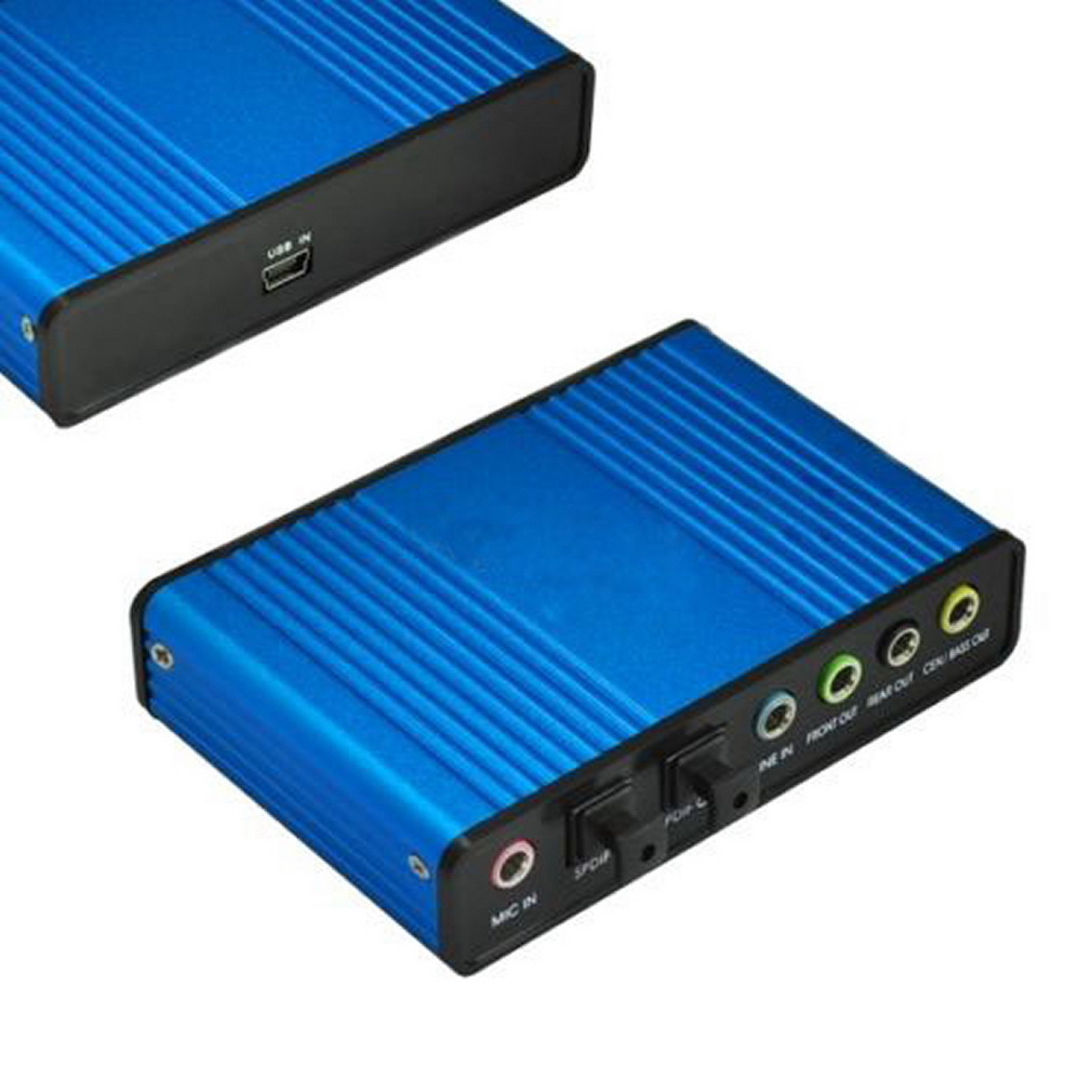 USB 6 Channel 5.1 Audio External Optical Sound Card Adapter For PC