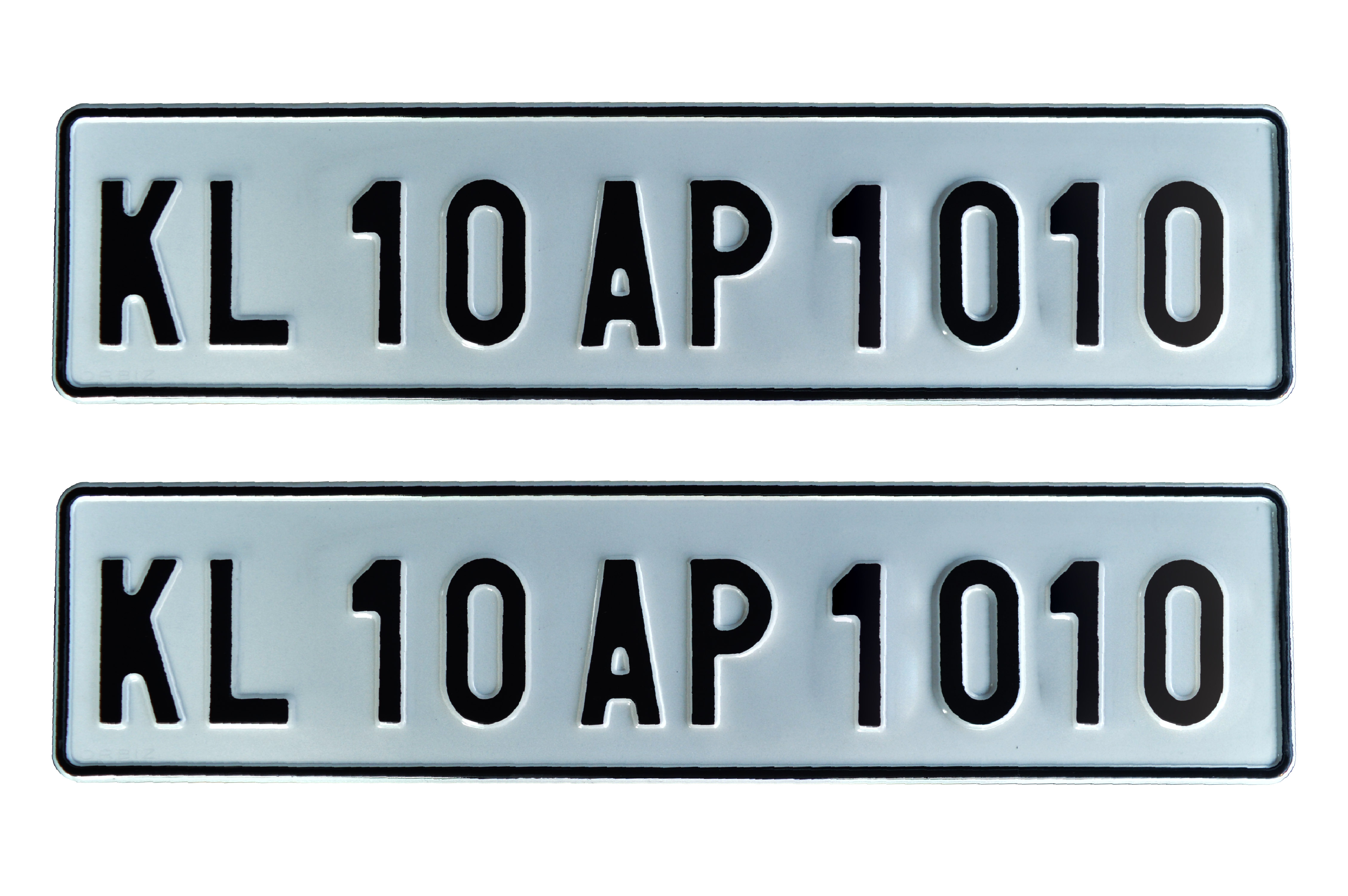 Buy Number Plate For Car Front And Back Embossed In Ind Normal Font