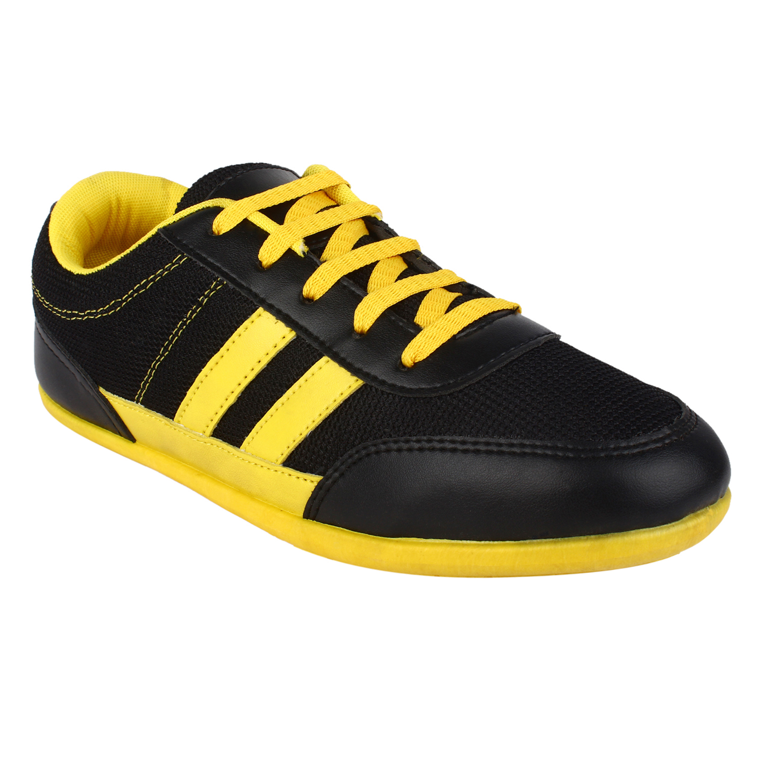 Buy Fuel Mens Black Yellow Laced Up Casual Shoes Online @ ₹499 from ...